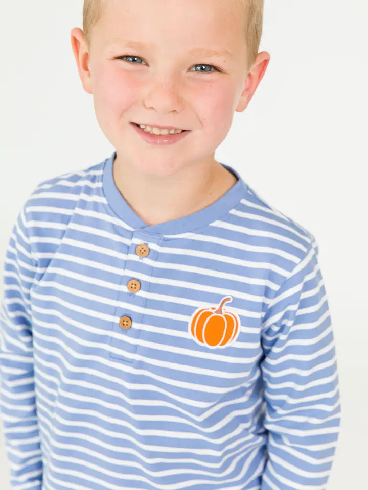 Striped Pumpkin Long Sleeve Tee