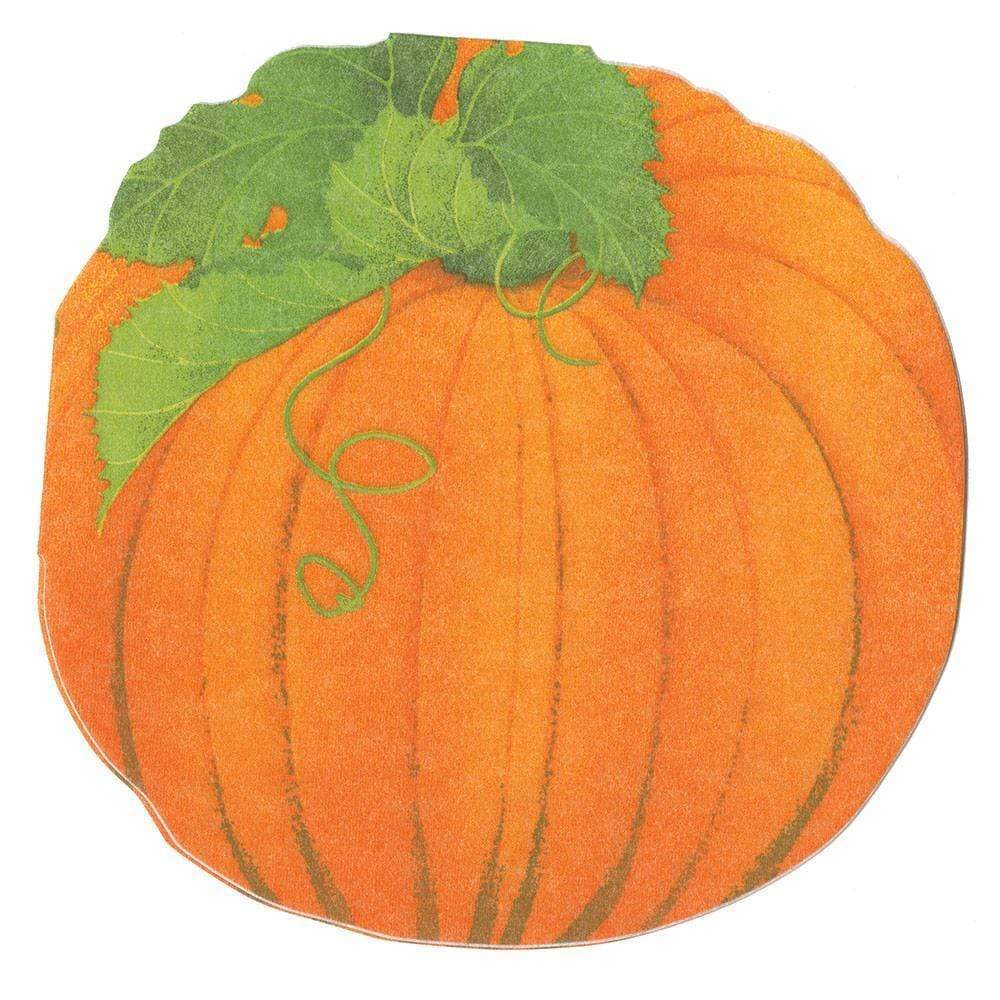 Caspari Pumpkin Die-Cut Paper Linen Napkin, Luncheon