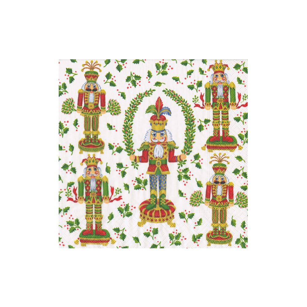 Caspari Nutcracker Christmas Napkin, Cocktail