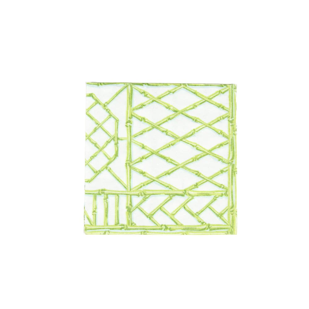 Bamboo Screen Moss Green-Ppr Linen Napkin Airlaid Cocktail-15 In