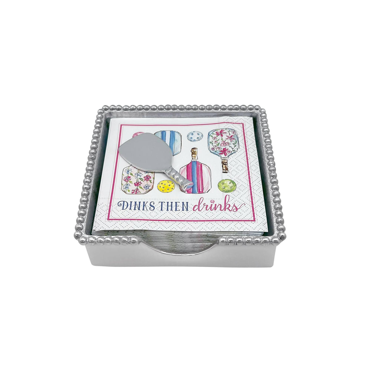 Pickleball Drinks Beaded Napkin Box Set
