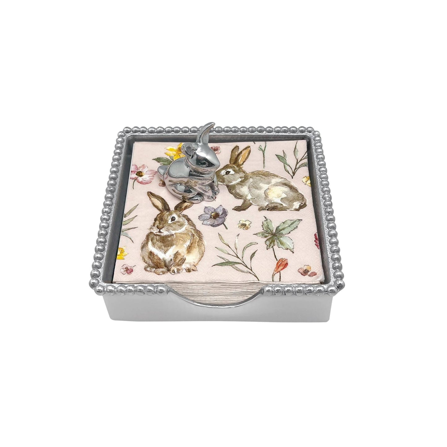 Standing Bunny Beaded Napkin Box Set