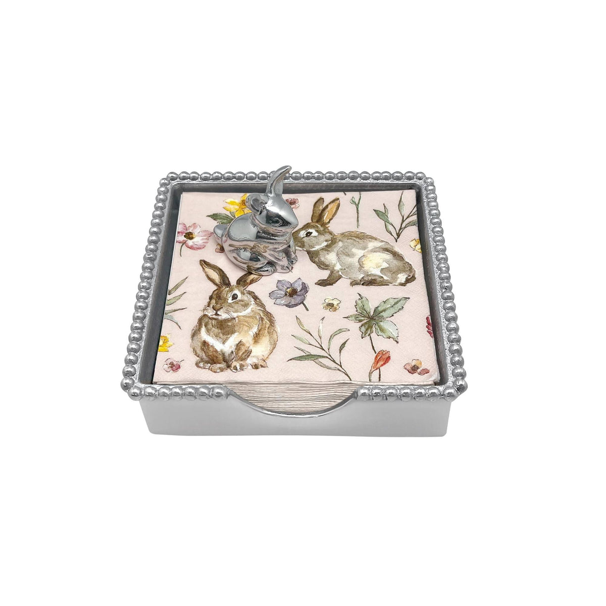 Standing Bunny Beaded Napkin Box Set