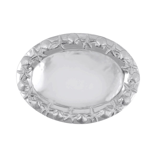 Engraved Seashell Border Oval Server - "Bonita Springs"