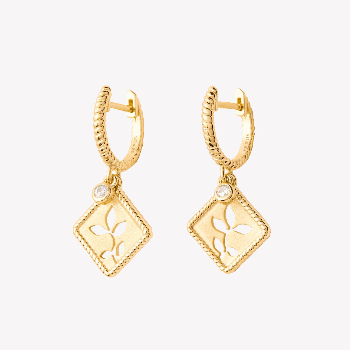 Olive Leaf Hoop Earrings
