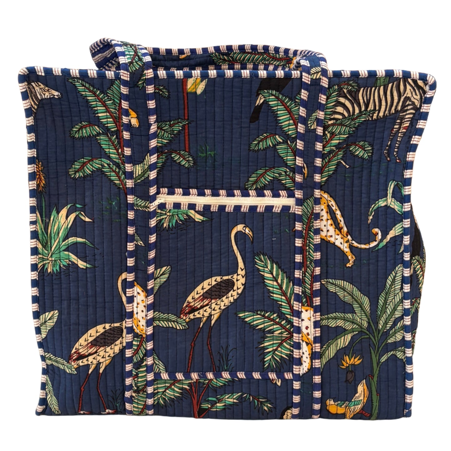 Zip Top Quilted Tote