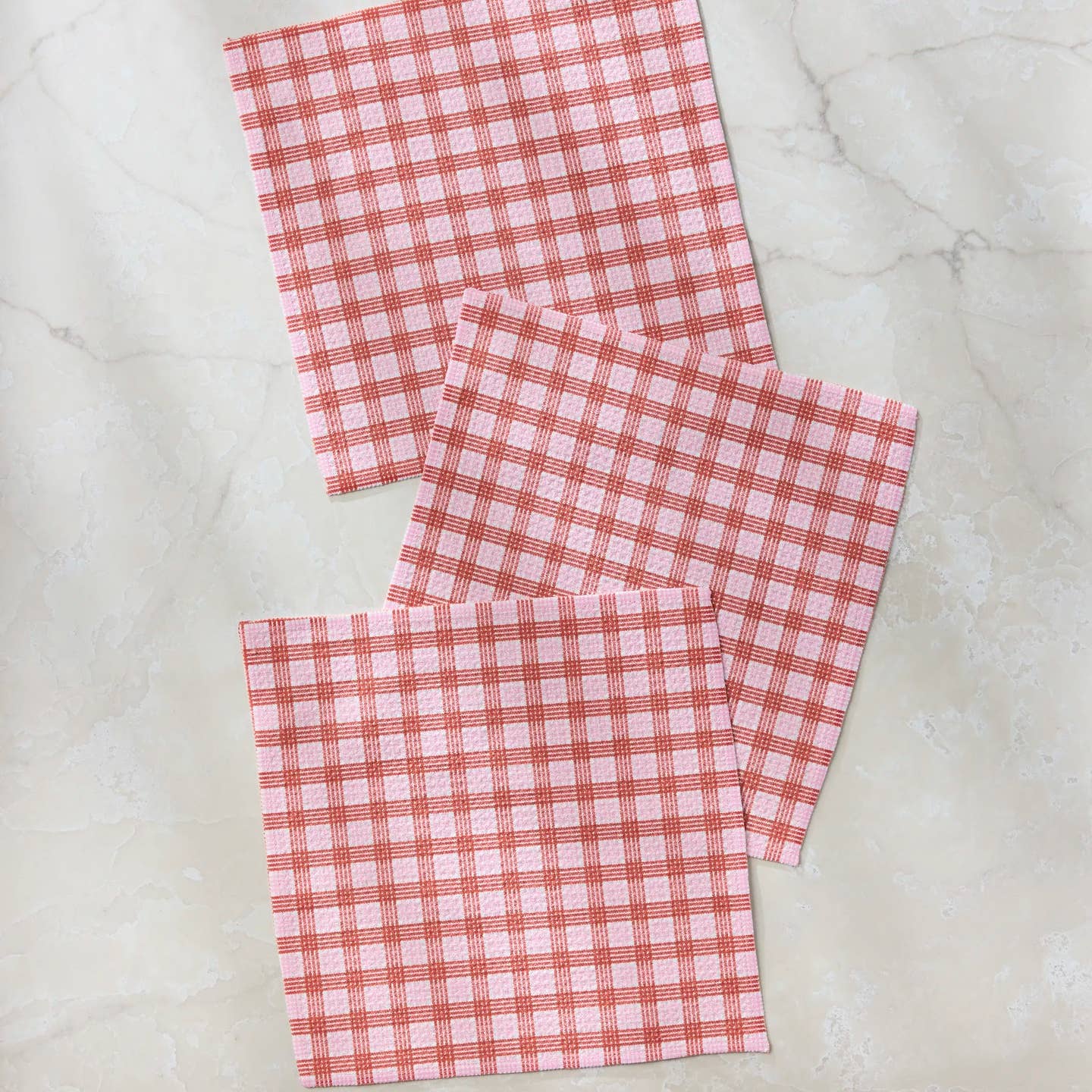 Cupid's Plaid Dishcloth Set of 3