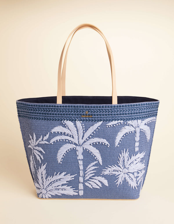 Beach Tote Ogeechee Blue Palm