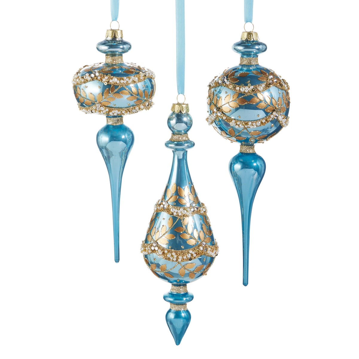 Blue Iridescent Finial Ornament