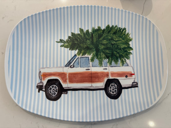 Woodie Wagon With Tree Platter