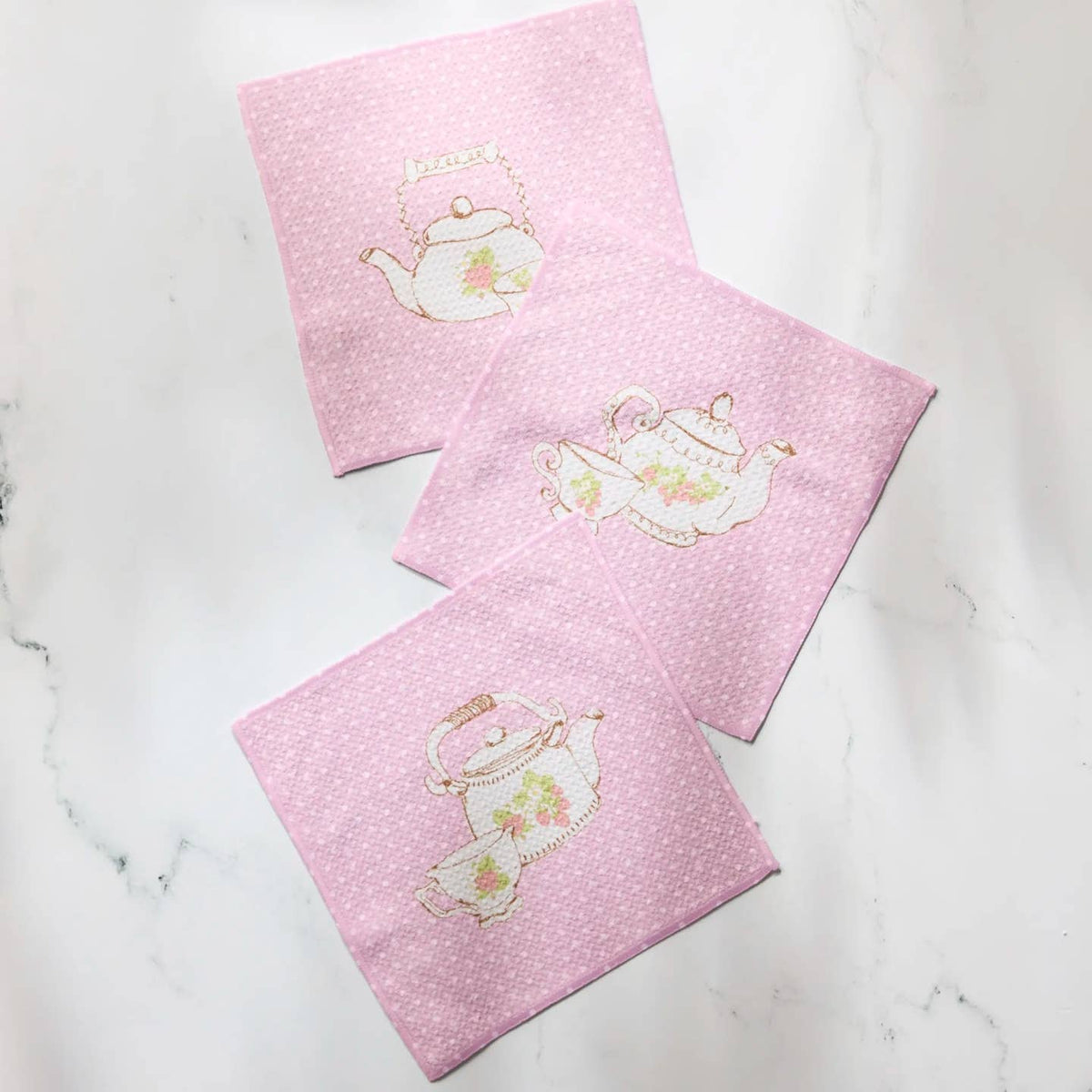 Tea Time Dishcloth Set of 3