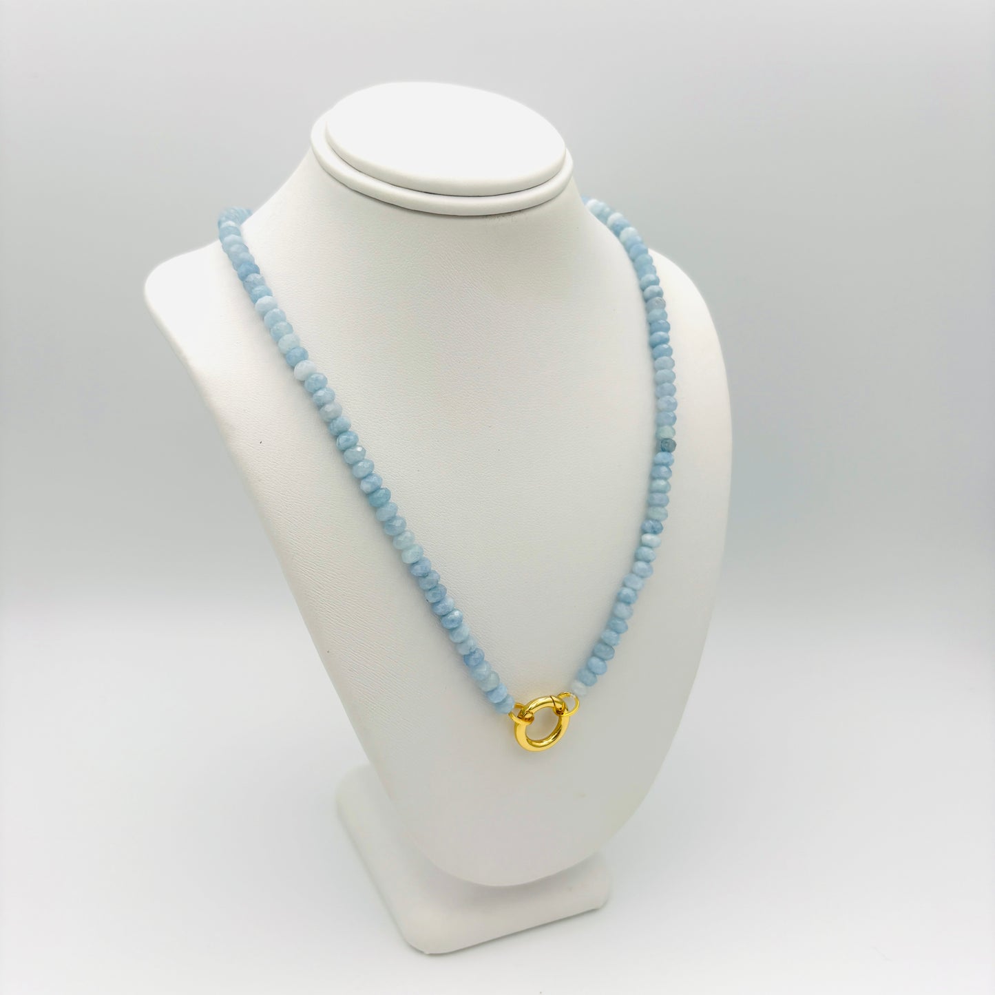 22" Aquamarine Bead Choker