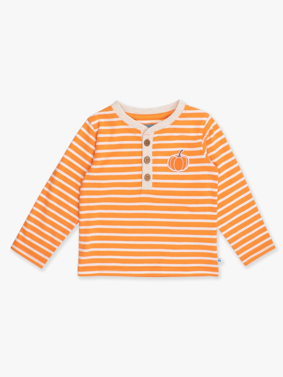 Striped Pumpkin Long Sleeve Tee