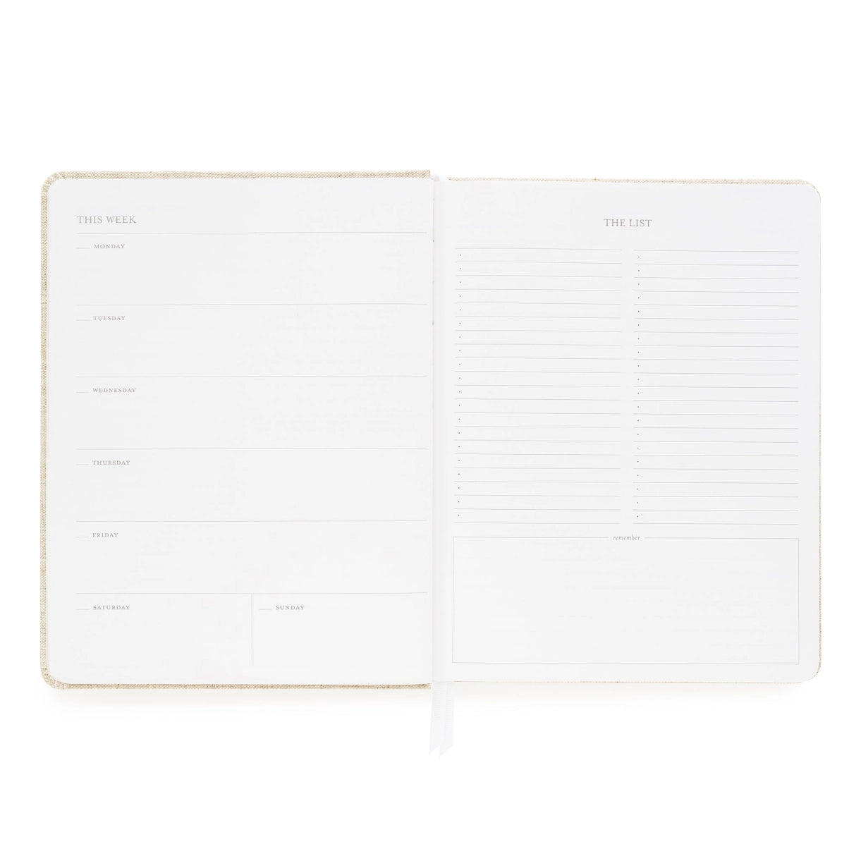 Undated Weekly Planner, Pale Pink
