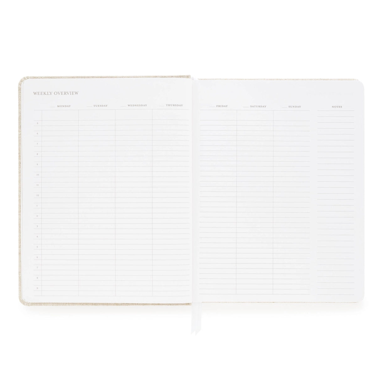 Undated Weekly Planner, Pale Pink