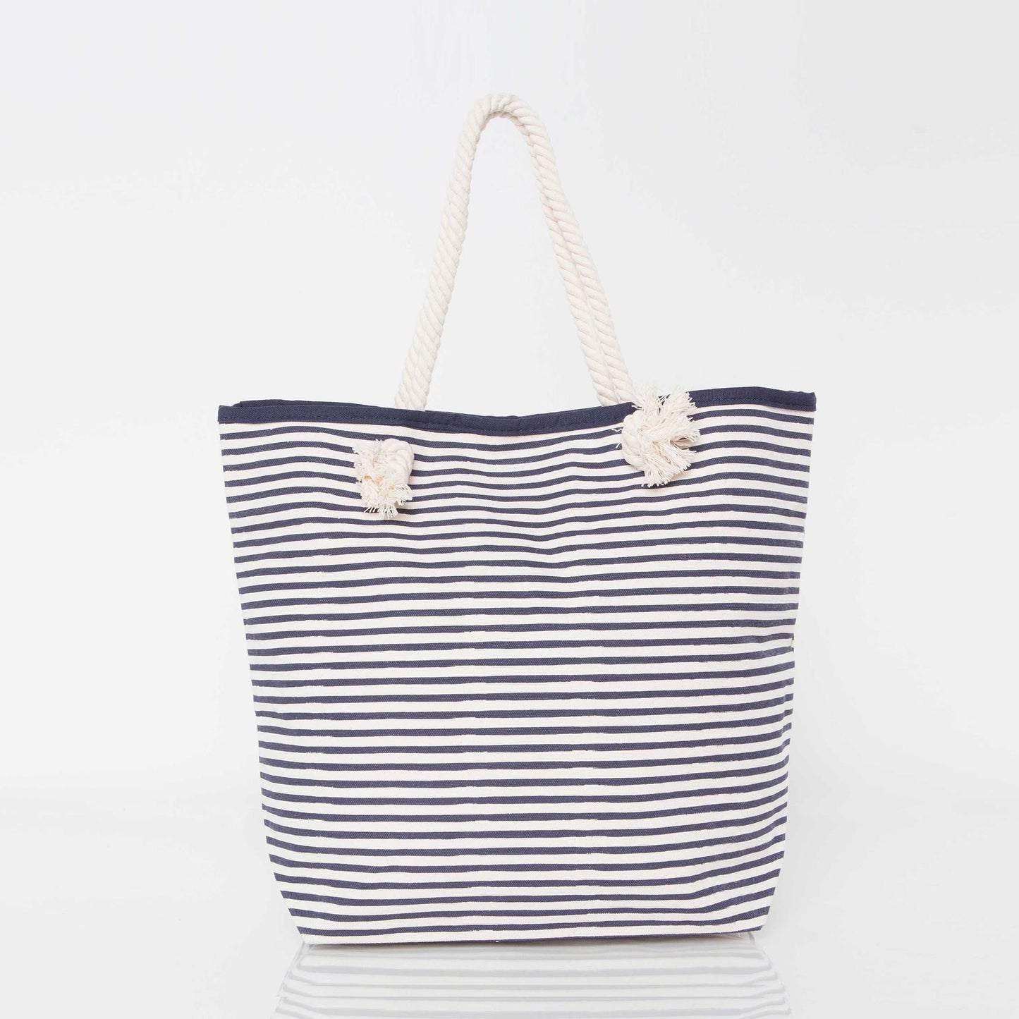 Striped Knotted Rope Tote