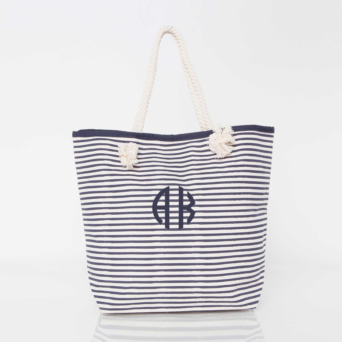 Striped Knotted Rope Tote