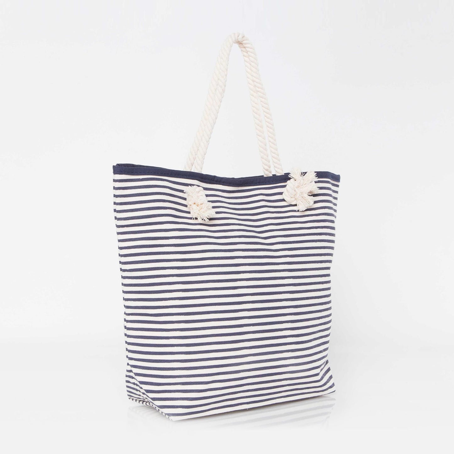 Striped Knotted Rope Tote