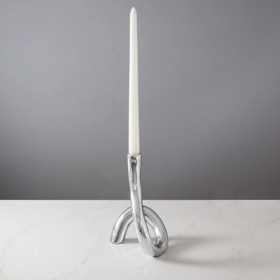 Soho Serpente 8" Silver Candlestick
