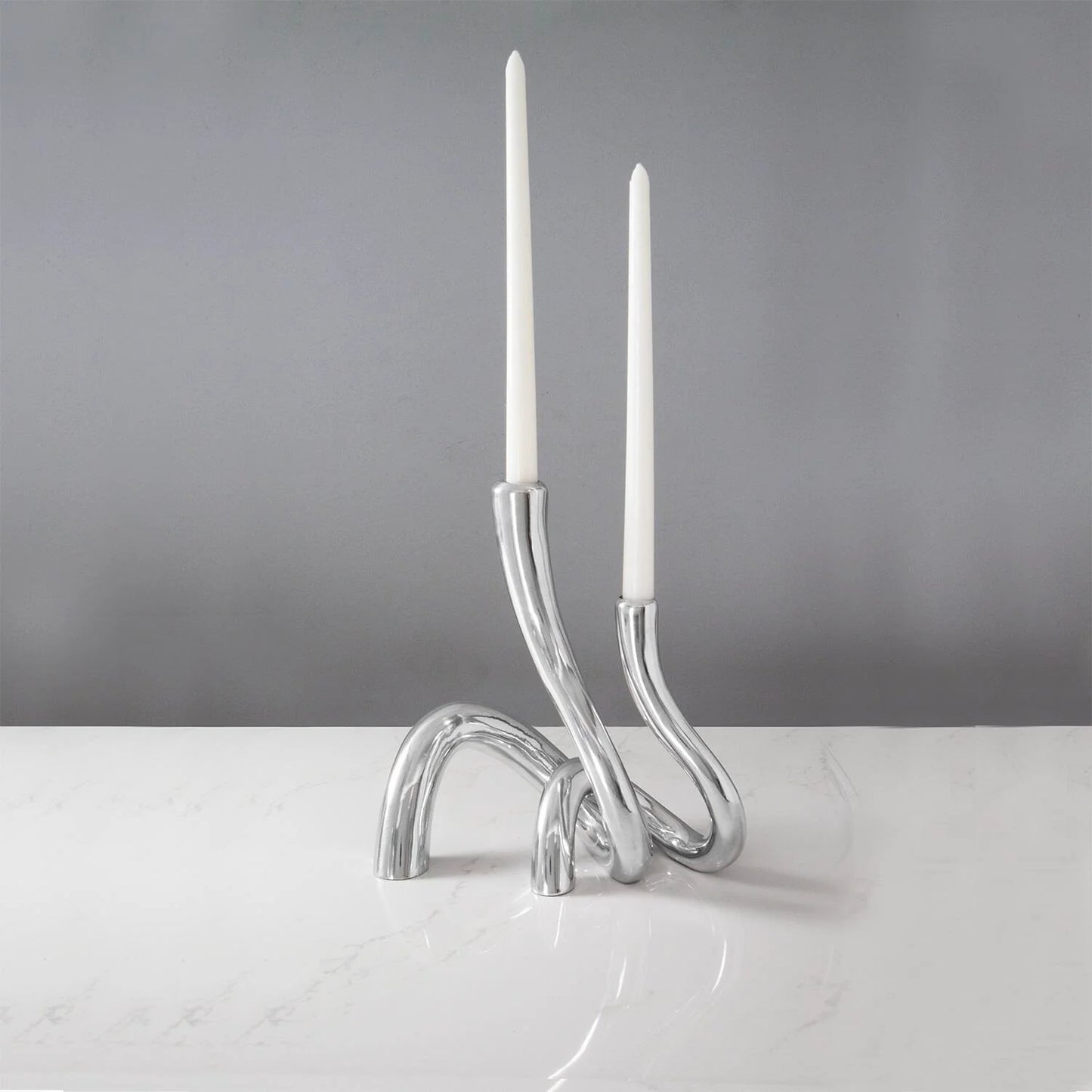 Soho Serpente 8" Silver Candlestick