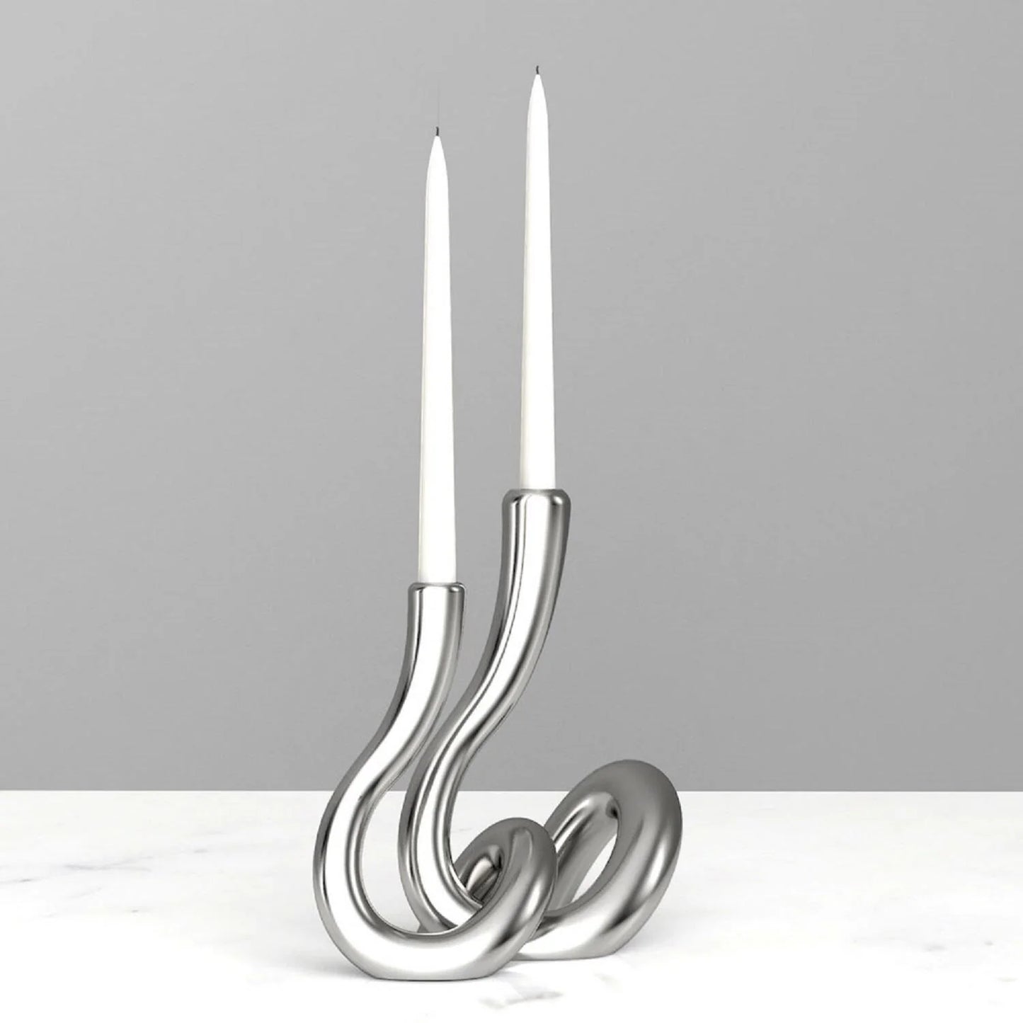 Soho Serpente 8" Silver Candlestick