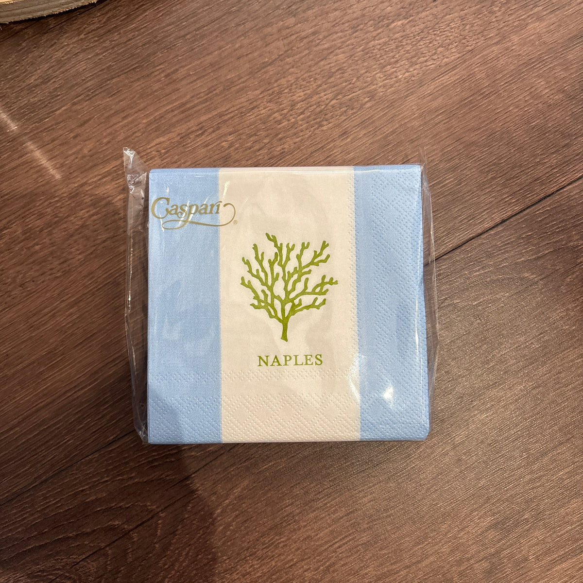 Naples Coral Light Blue Cocktail Napkins