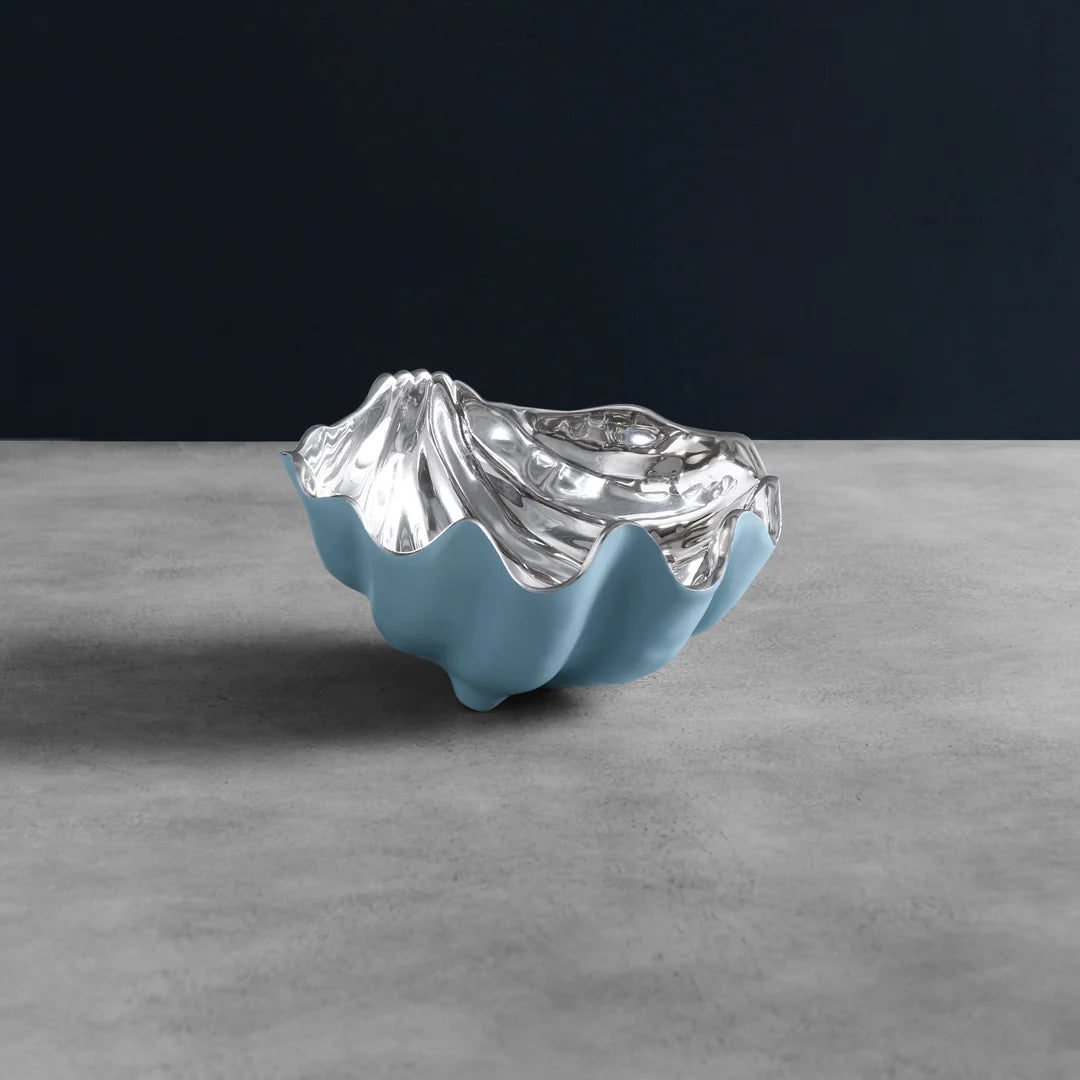 Thanni Blue and Silver Small Shell Bowl