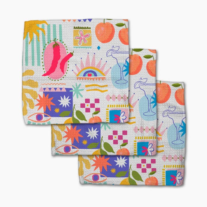 Italian Picnic Dishcloth Set of 3