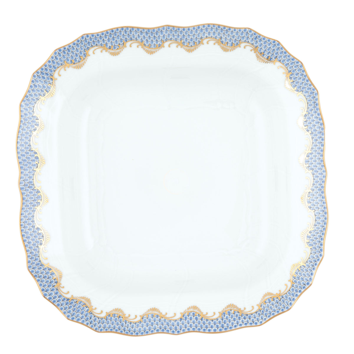 Fish Scale Light Blue Square Fruit Dish