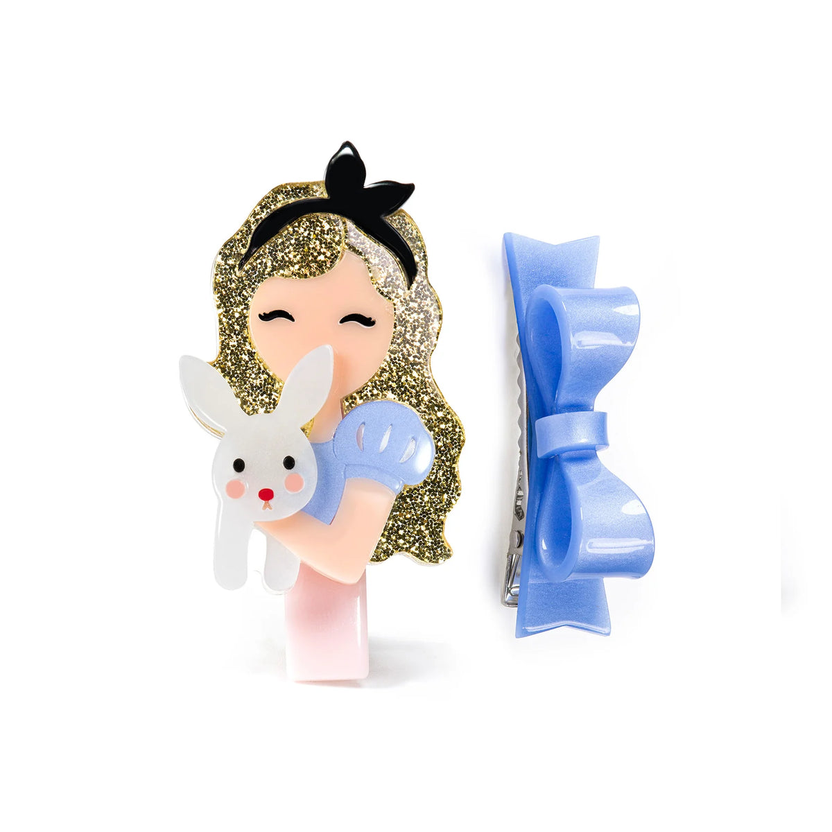 Cute Doll With Bunny and Bow Hair Clips