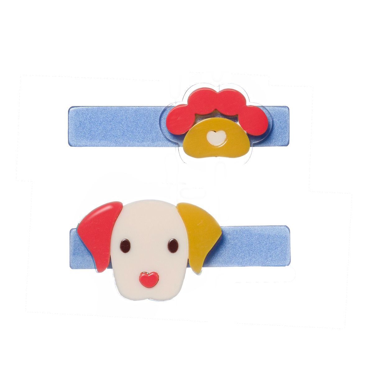 Puppy Paw Blue Red Hair Clips -BTS