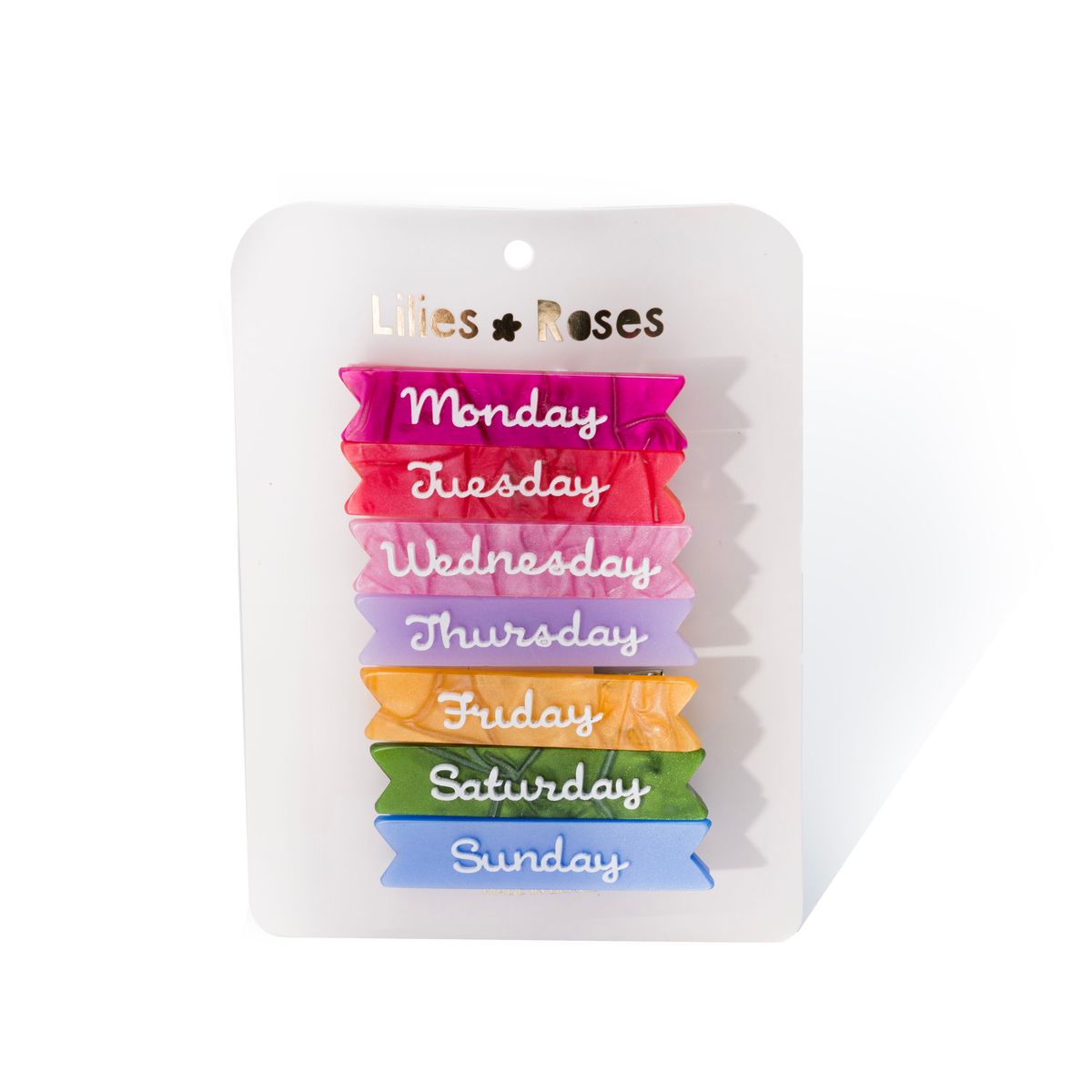 Lilies and Roses Days of Week Hairclips