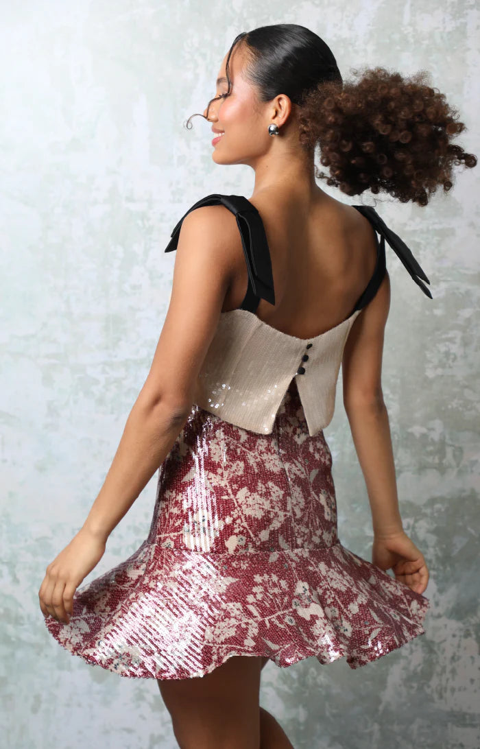 Amalia Floral Burgundy Skirt