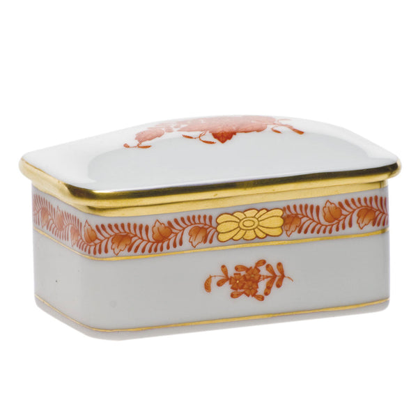 Chinese Bouquet Rust Rectangular Box