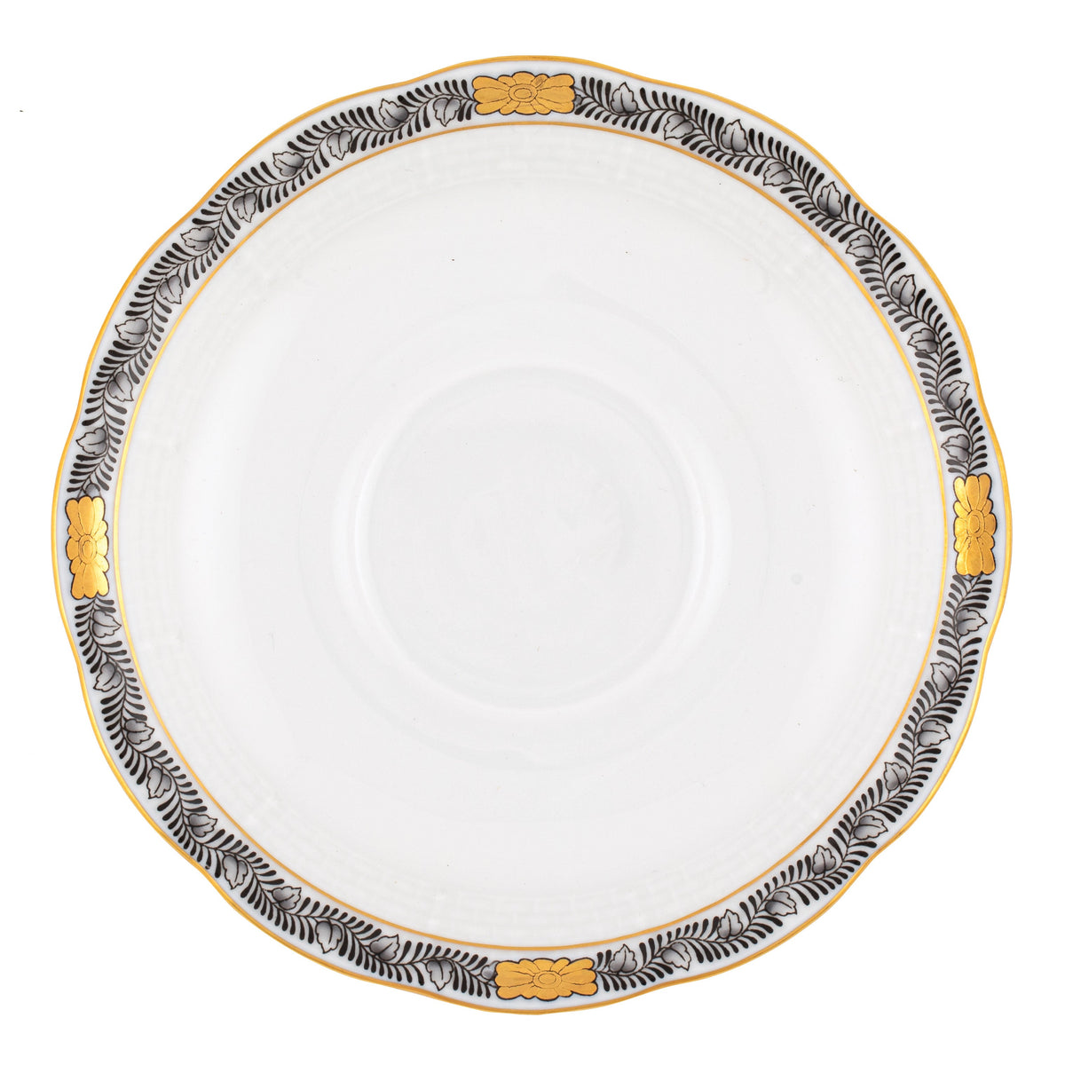 Chinese Bouquet Garland Black Tea Saucer
