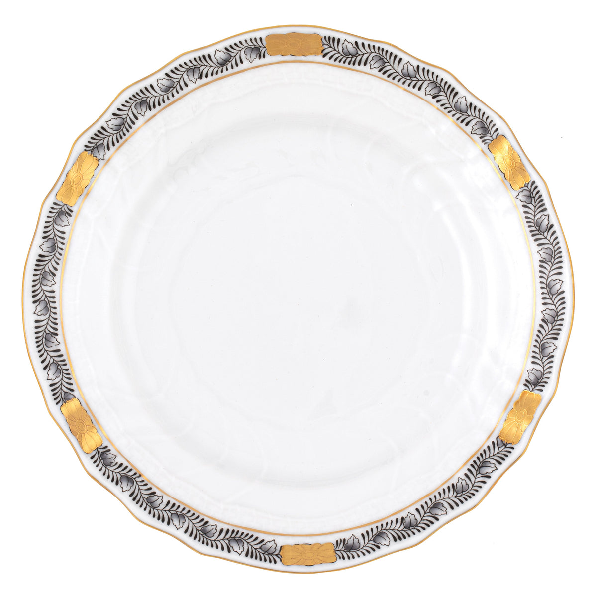 Chinese Bouquet Garland Black Bread and Butter Plate