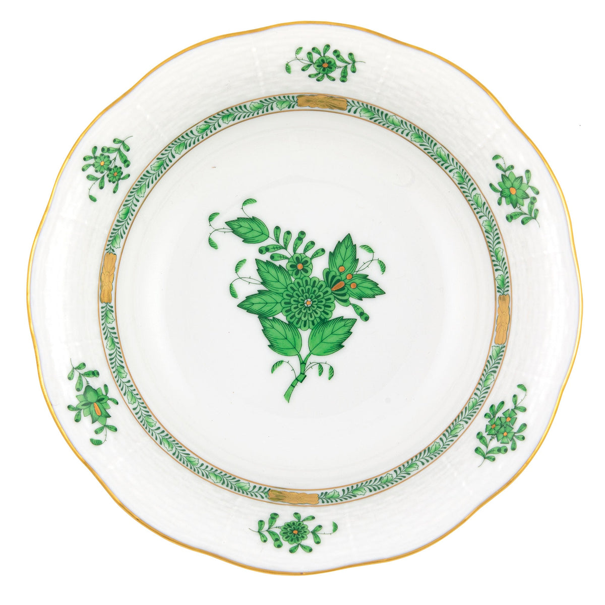 Chinese Bouquet Green Oatmeal Bowl