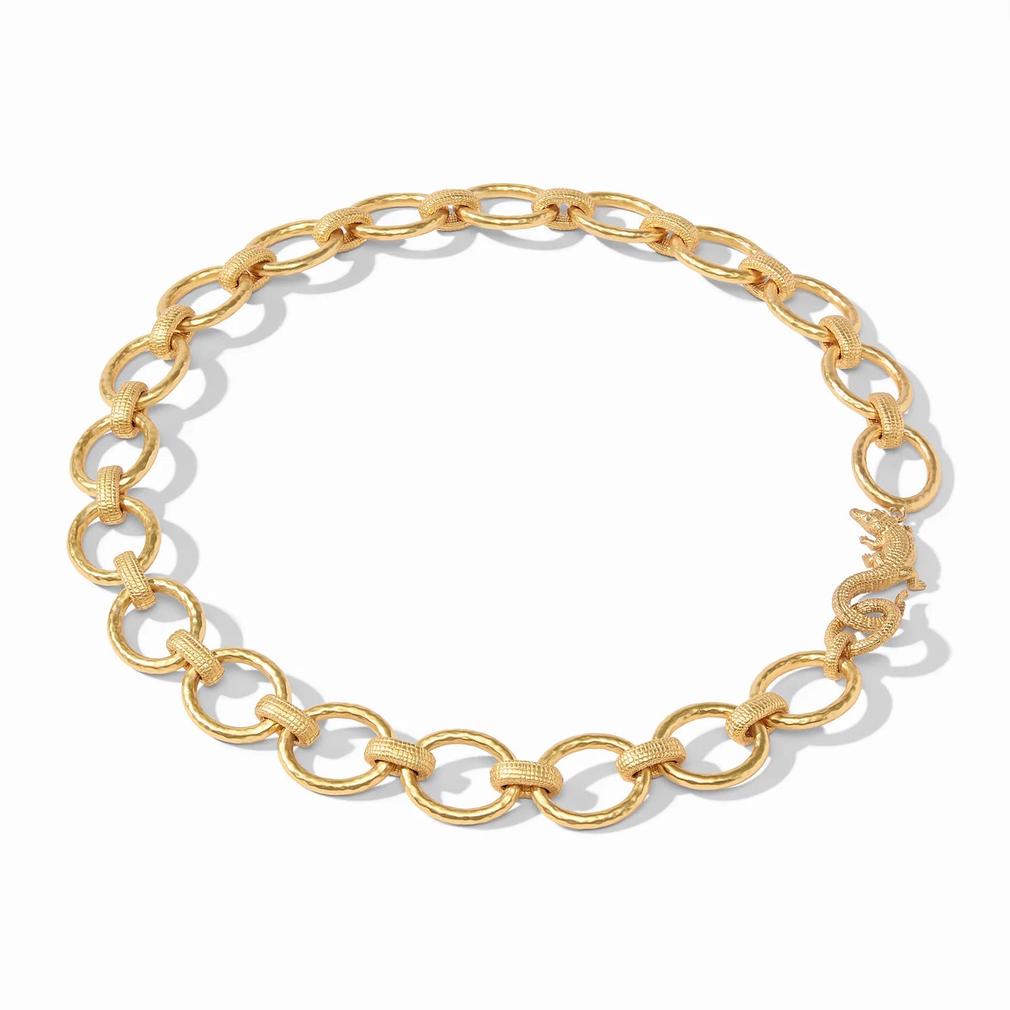 Gold Alligator Link Necklace
