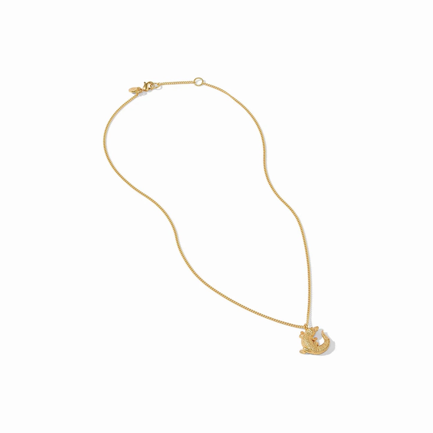 Gold Alligator Solitaire Necklace
