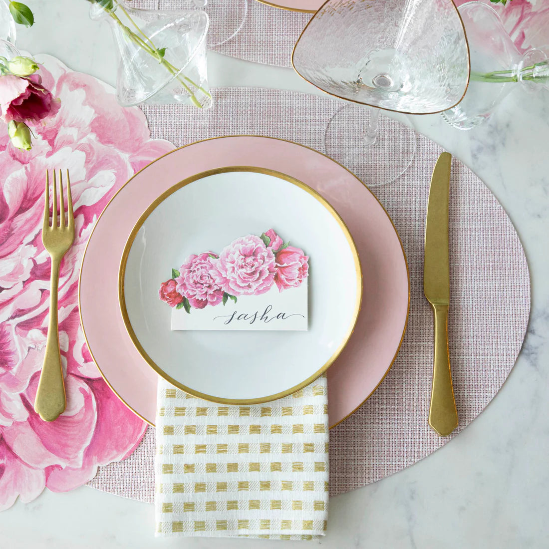 Die-Cut Peony Placemat