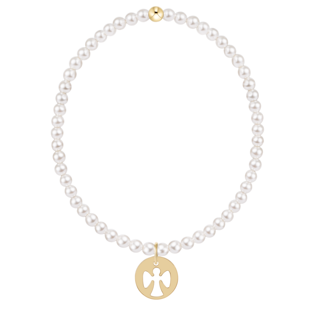 enewton Classic Pearl 3mm Bracelet - Guardian Angel Gold Disc