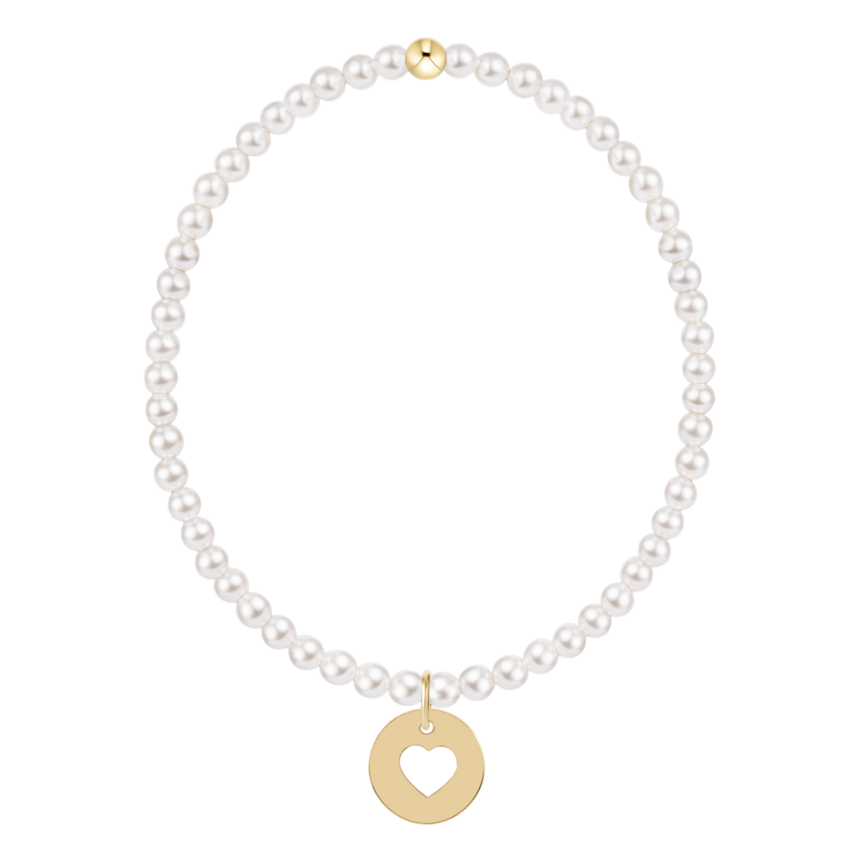 enewton Classic Pearl 3mm Bracelet - Love Gold Disc