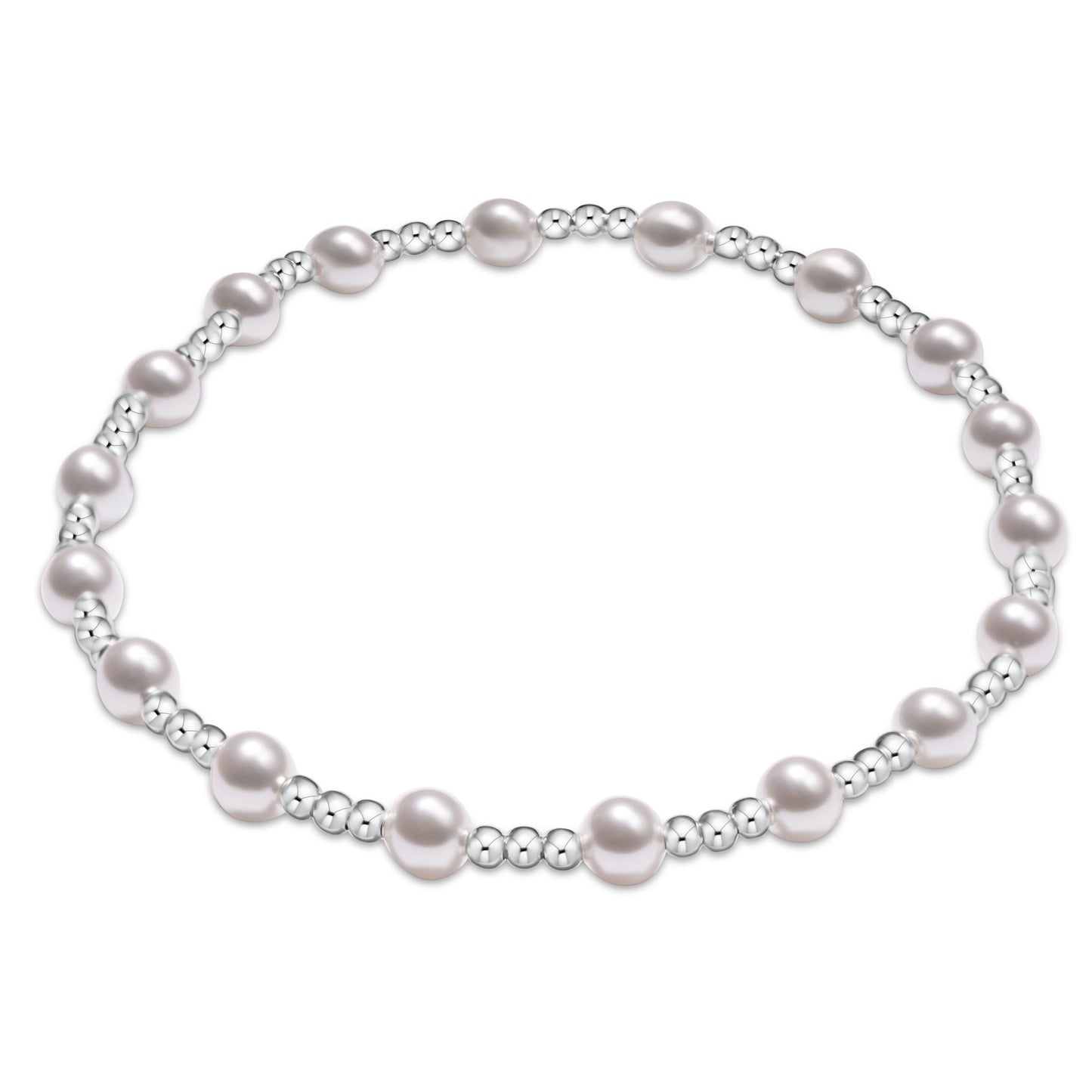 Classic Sincerity Pattern Sterling 4mm Bead Bracelet