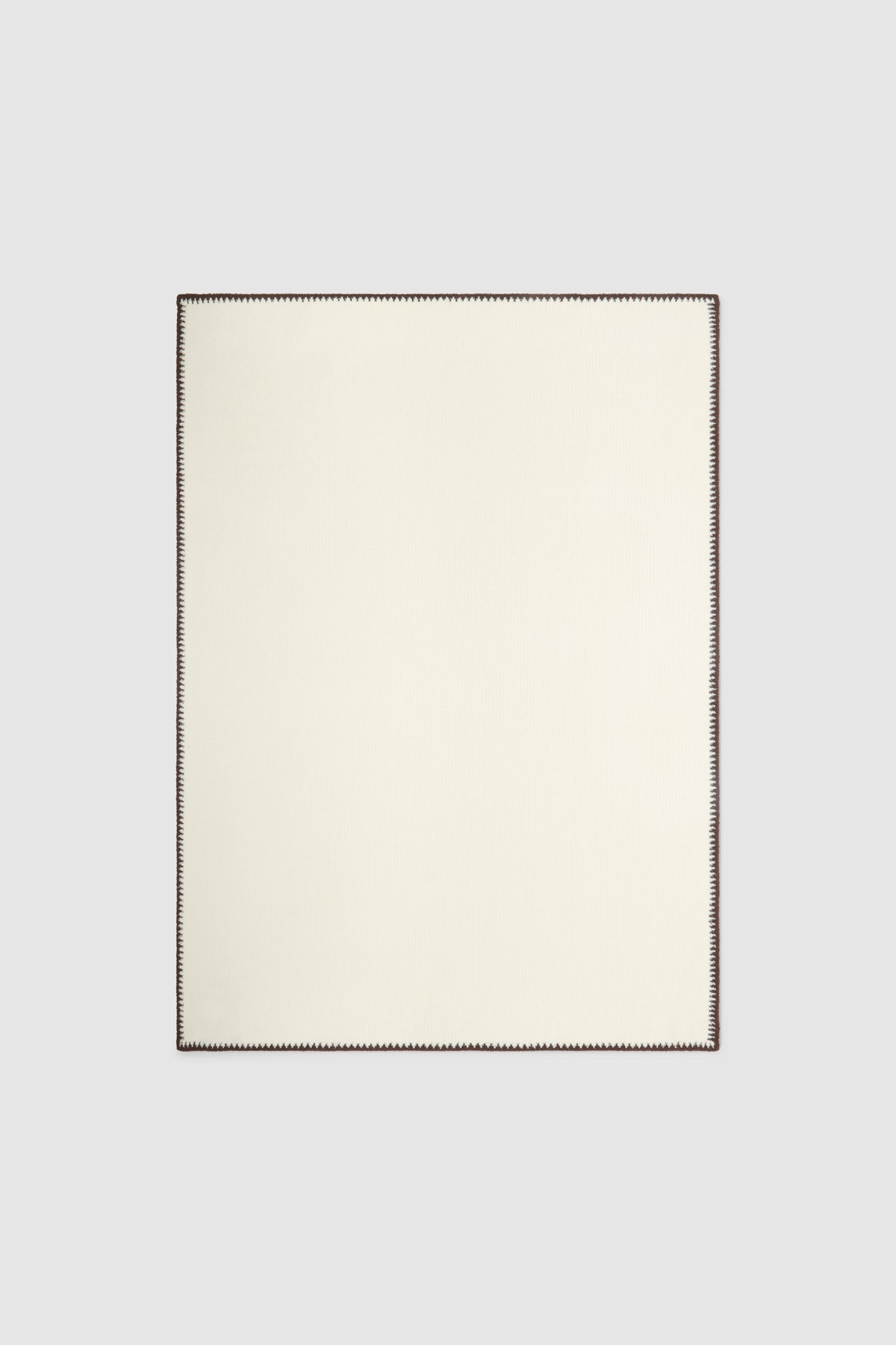 Barefoot Dreams CozyChic® Rib Blanket Stitch Throw, Cream / Java