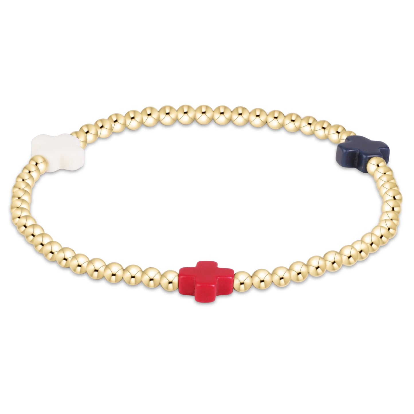 Extends Signature Cross 3mm Gold Bracelet 250 - Firecracker