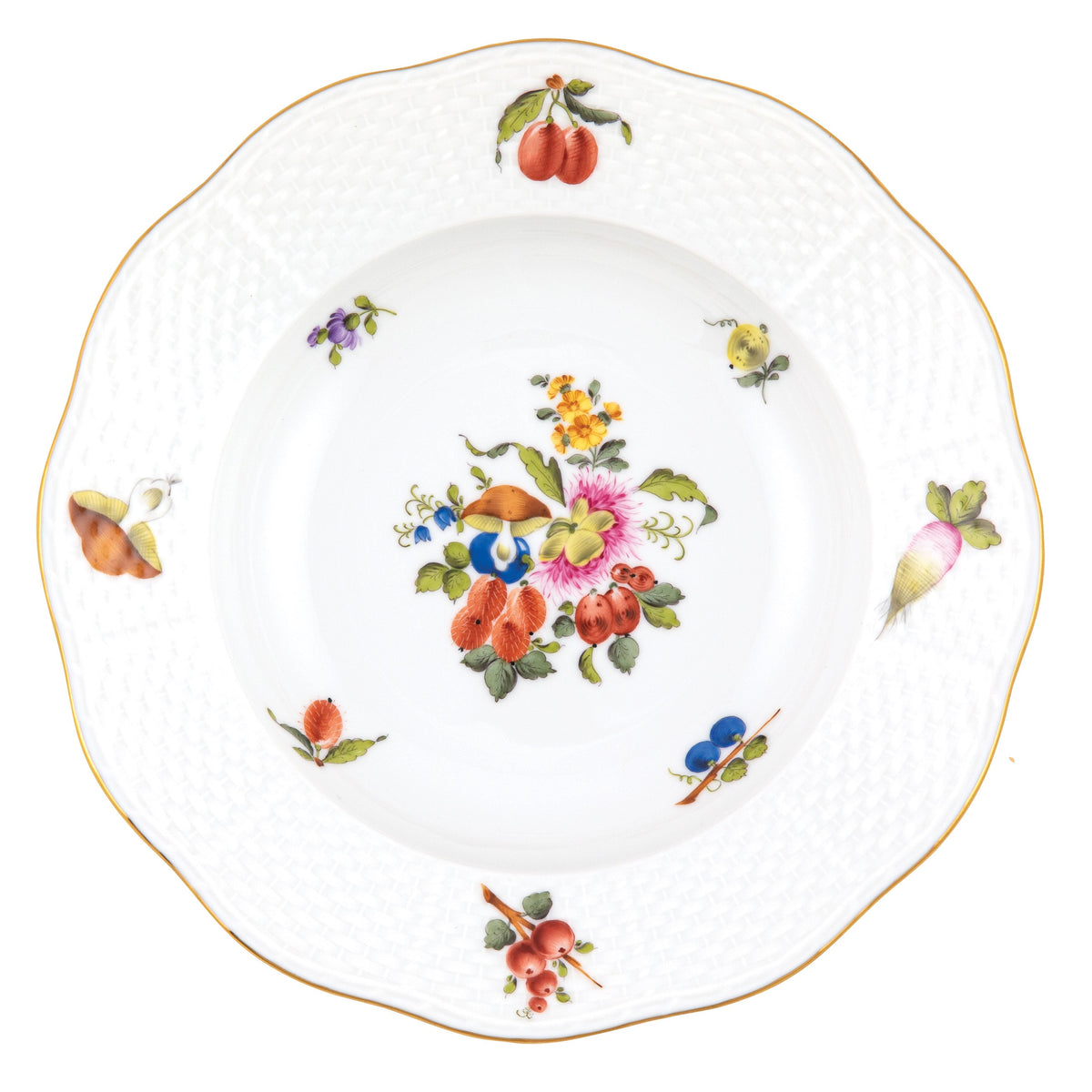 Fruits & Flowers Rim Soup Plate, Motif 7