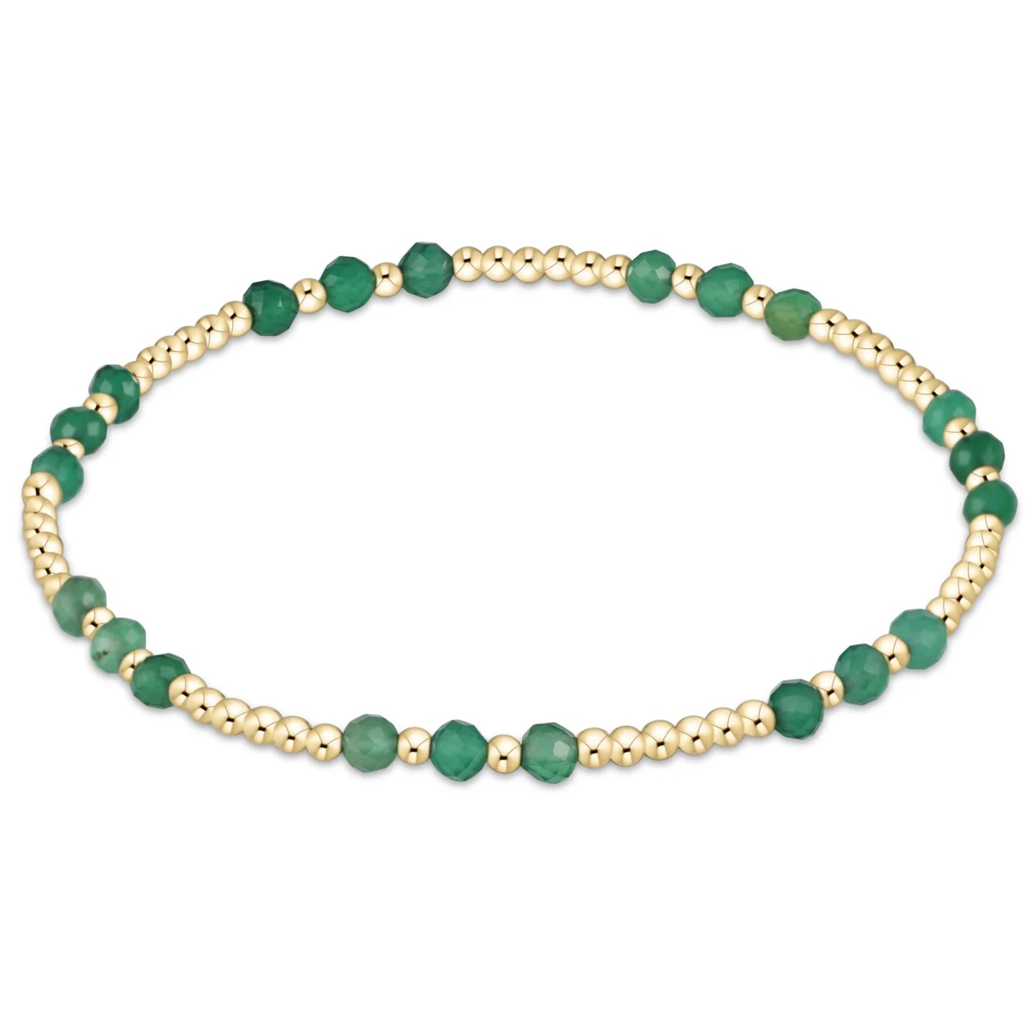 gemstone gold joy pattern 3mm bead bracelet