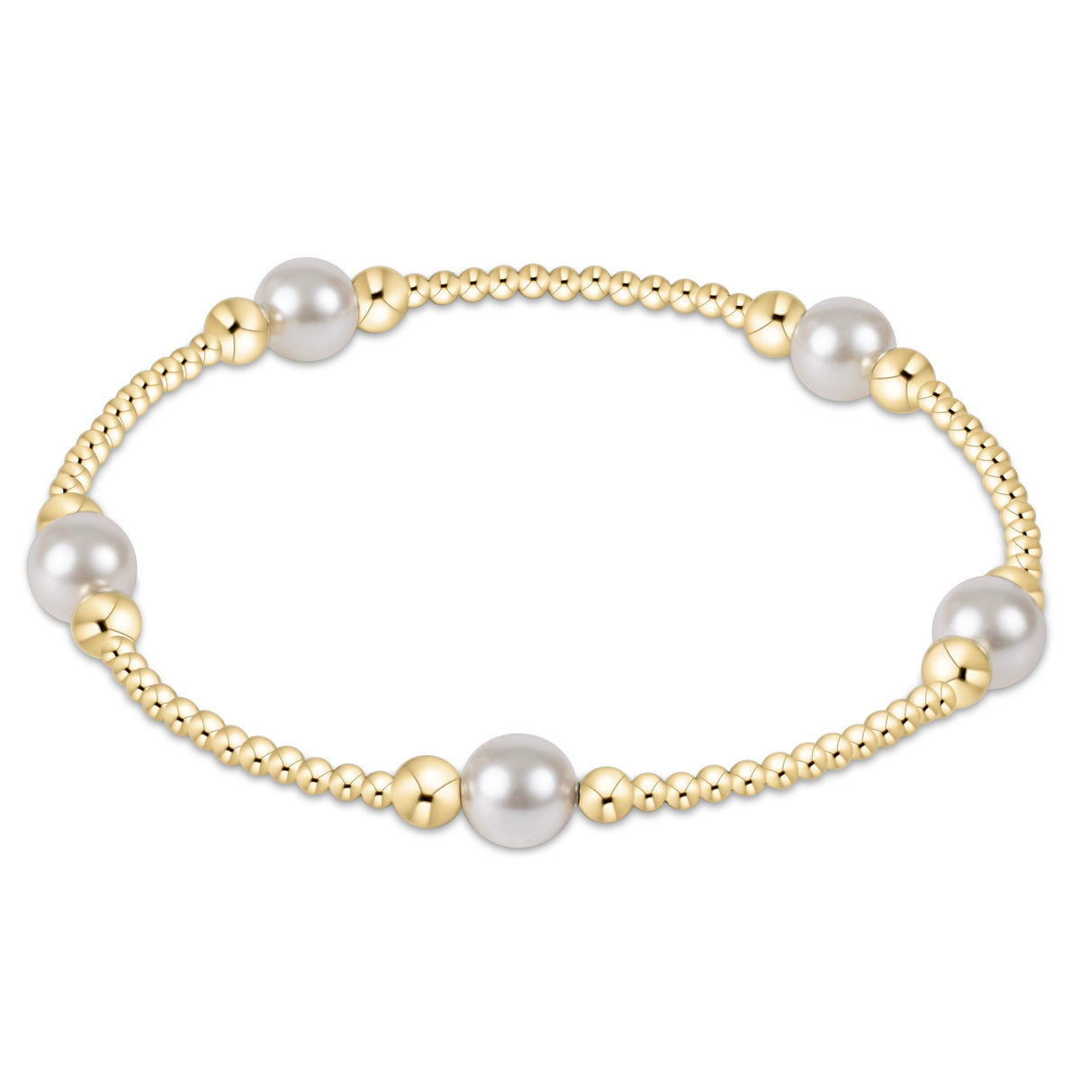 classic purpose pattern bead bracelet - pearl