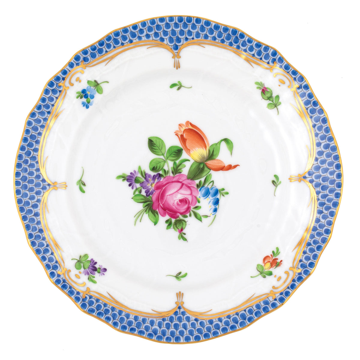 Printemps Blue Bread and Butter Plate, Motif 2
