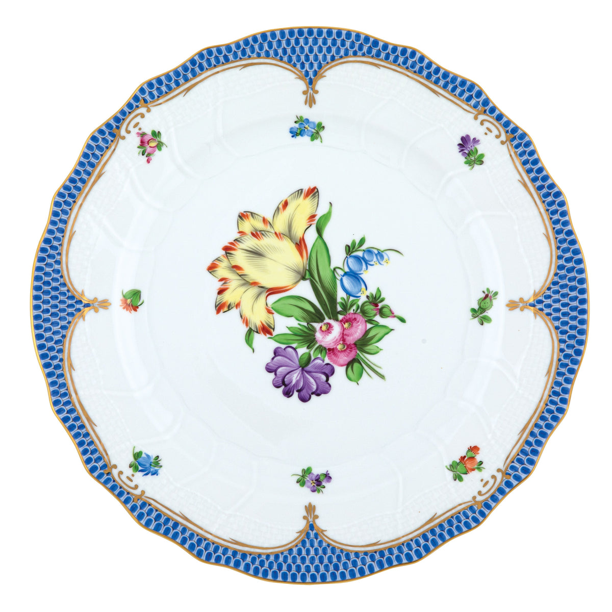 Printemps Blue Dinner Plate, Motif 6